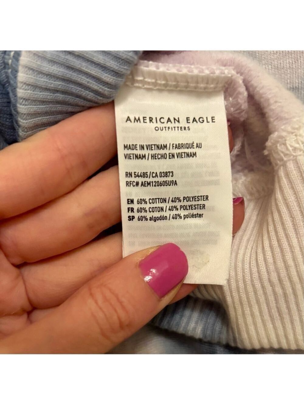 American Eagle Tie-Dye Sweatshirt XS Blue Purple Yellow - Picture 9 of 9